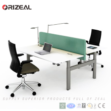 Oficina 2 Person Uplift Computer Double Workstation Escritorio / escritorio de altura ajustable